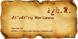 Óváry Marianna névjegykártya